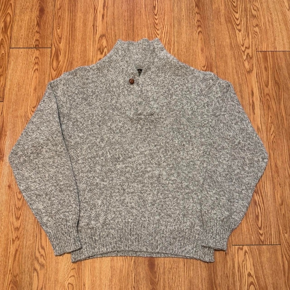 Eddie Bauer Men's Sweater XL Shawl Neck Wool 90s Vintage